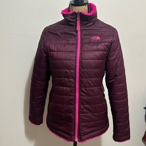 The North Face Girls XL 18 Extra Large Winter Puffer Purple Pink Reversible Coat